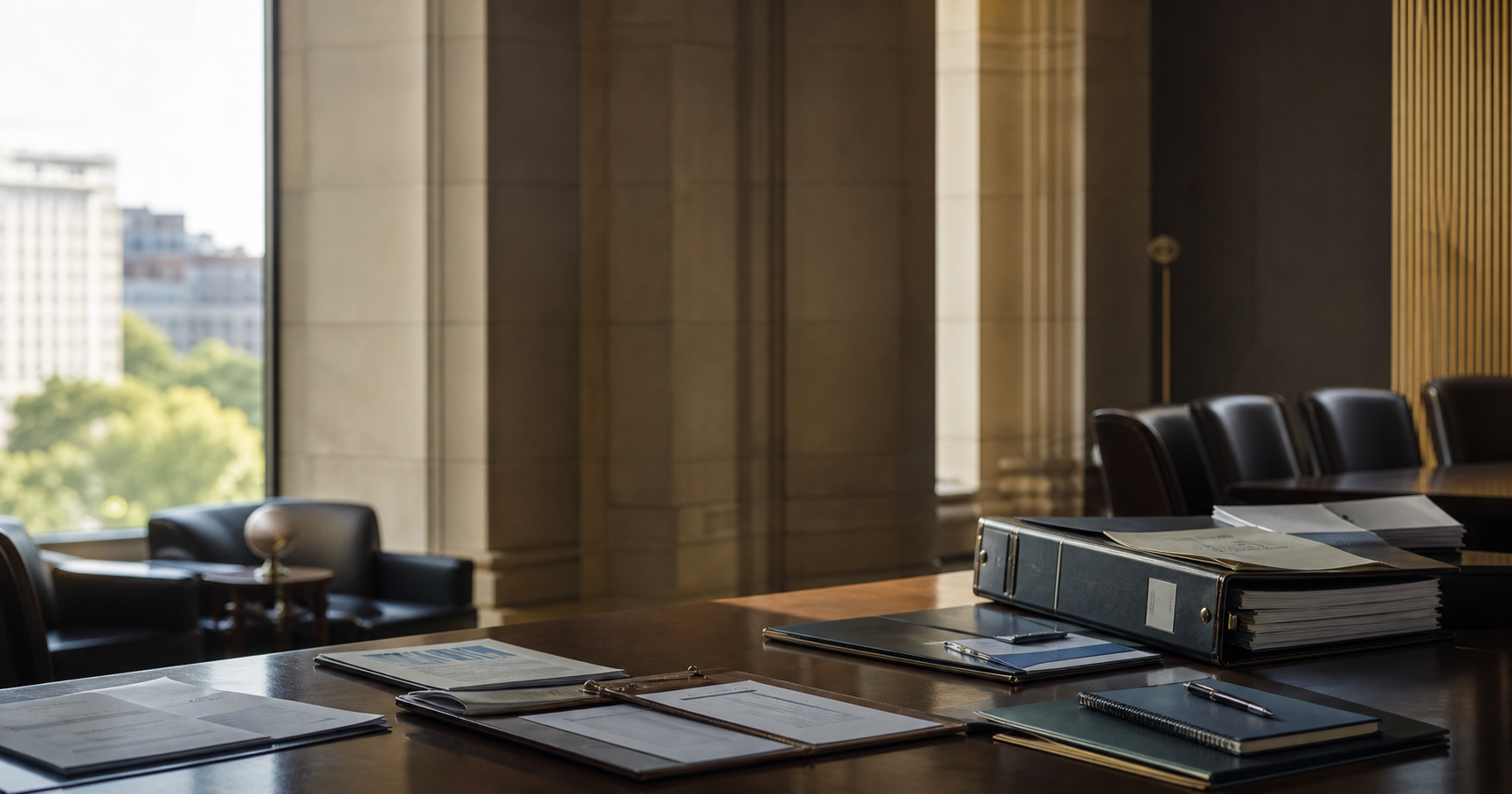 D.C. civic strategy table with policy and legal documents